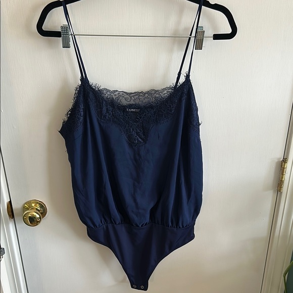 Express Lace Navy Bodysuit - Picture 1 of 5